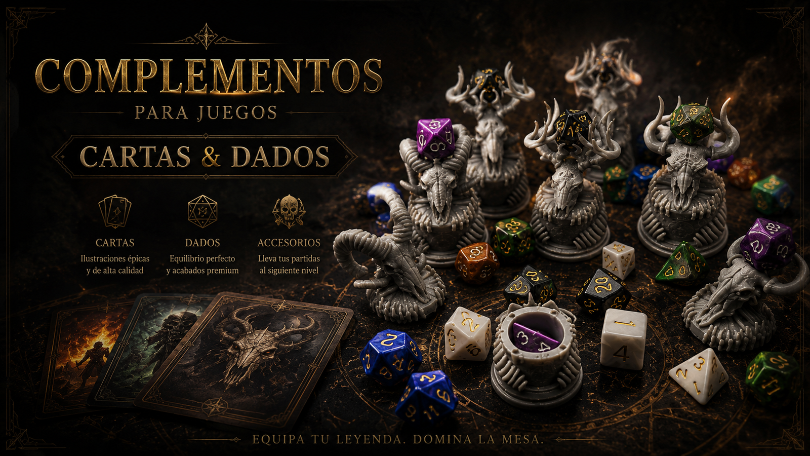 Cajas de dados y porta-cartas impresos en 3D — Complementos para juegos MMS