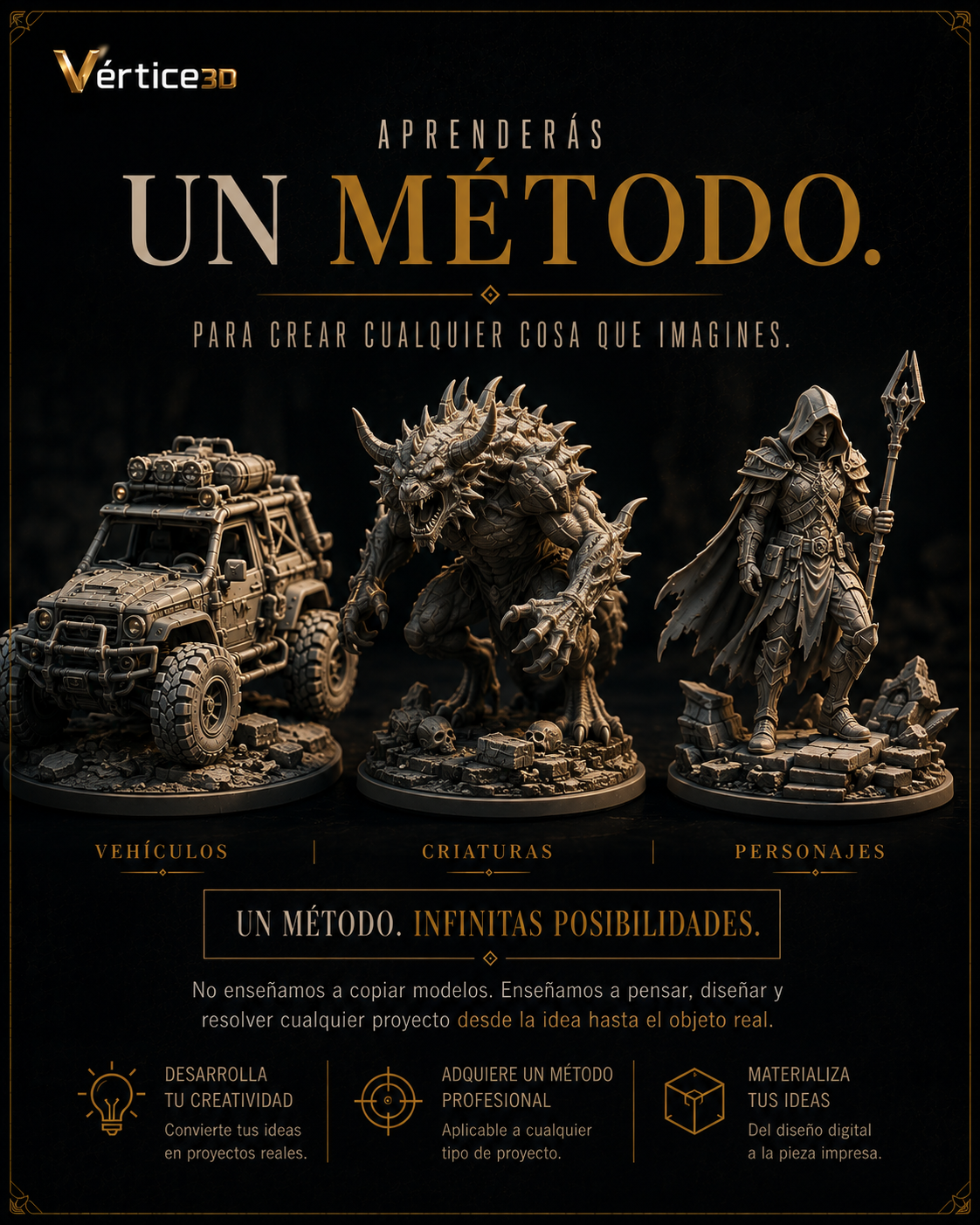 Corrección personalizada en grupos reducidos de máximo 6 alumnos, curso de modelado 3D Vértice 3D Badajoz