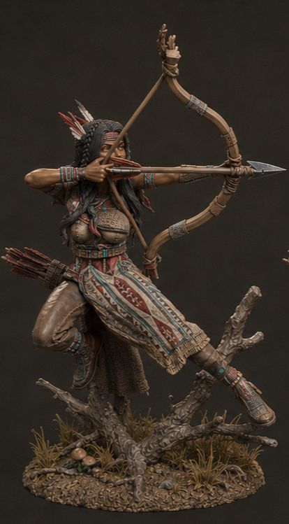 Aiyana Haseya The Arrow's Path — miniatura pintada tribal 75mm