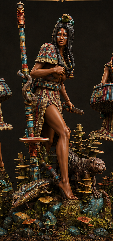 Aiyana Haseya The River and the Omen — miniatura pintada tribal 75mm