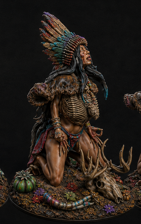 Bruja pintada fantasy 75mm