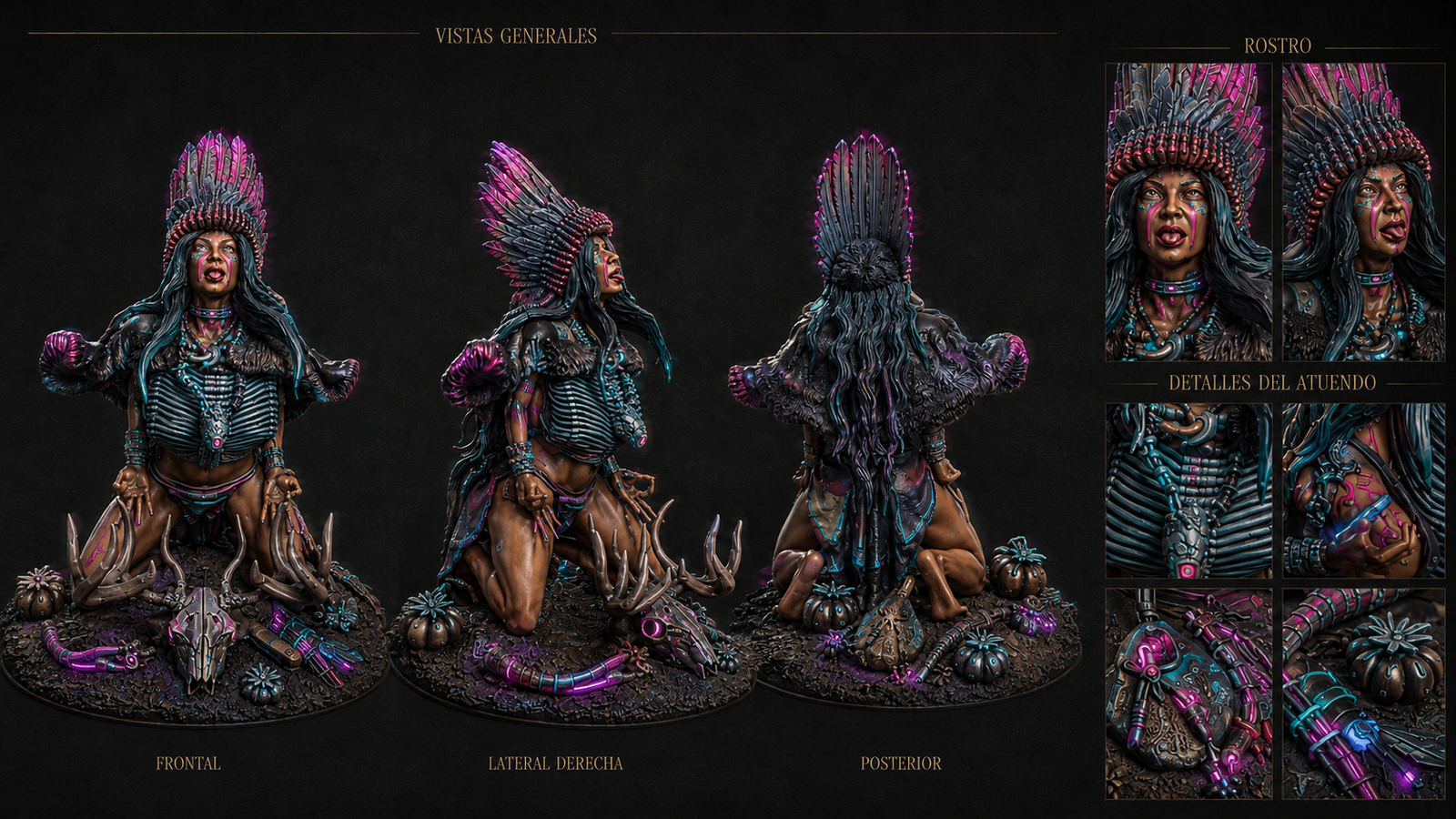 Miniatura pintada wargame sci-fi 32mm — The Sacrificial Ritual — Million Miniatures Studios