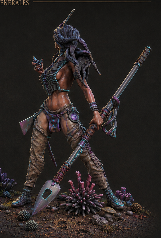 Aiyana Haseya Ranger — miniatura pintada fantasy 75mm