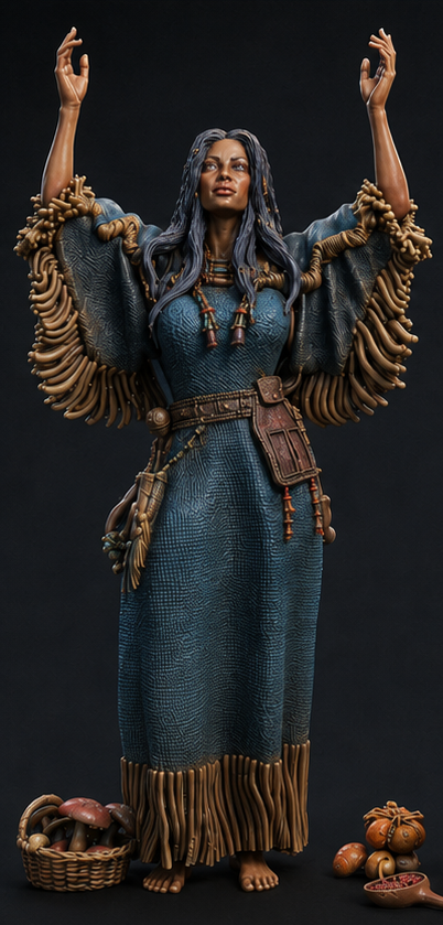 Aiyana Haseya Shaman — miniatura pintada fantasy 75mm