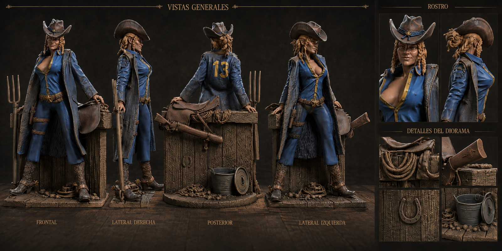 Pintada postapocalíptico 32mm — Sheriff Abigail Caught in the Stable