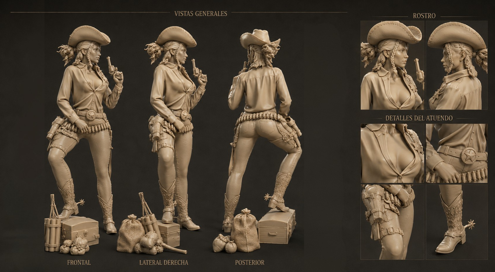 Character sheet Gun Shop Heist STL — Sheriff Abigail