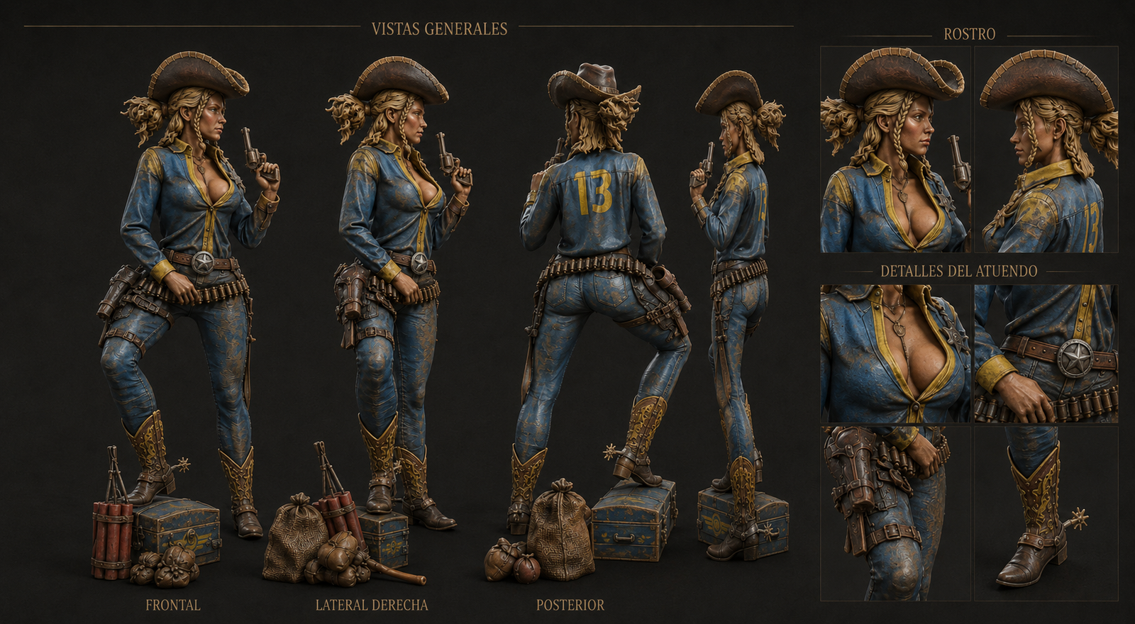 Pintada postapocalíptico 32mm — Sheriff Abigail Gun Shop Heist