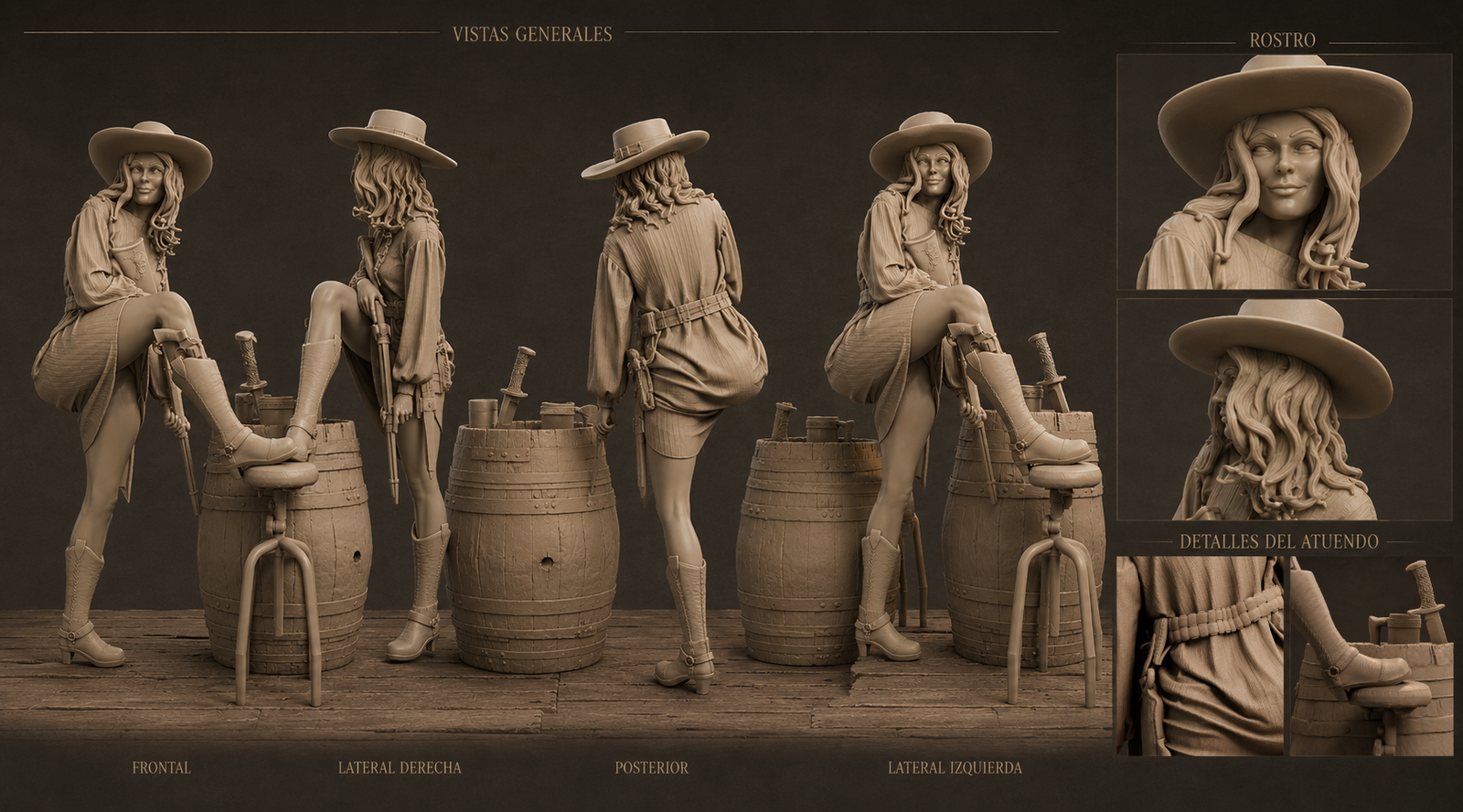 Character sheet Lunch Break STL — Sheriff Abigail