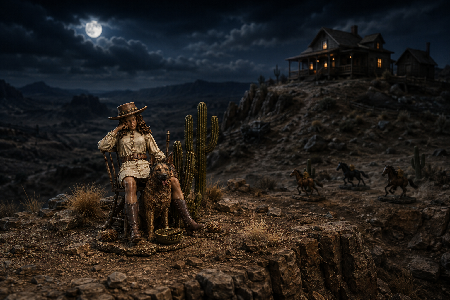 En mesa de juego western — Sheriff Abigail Night Watch