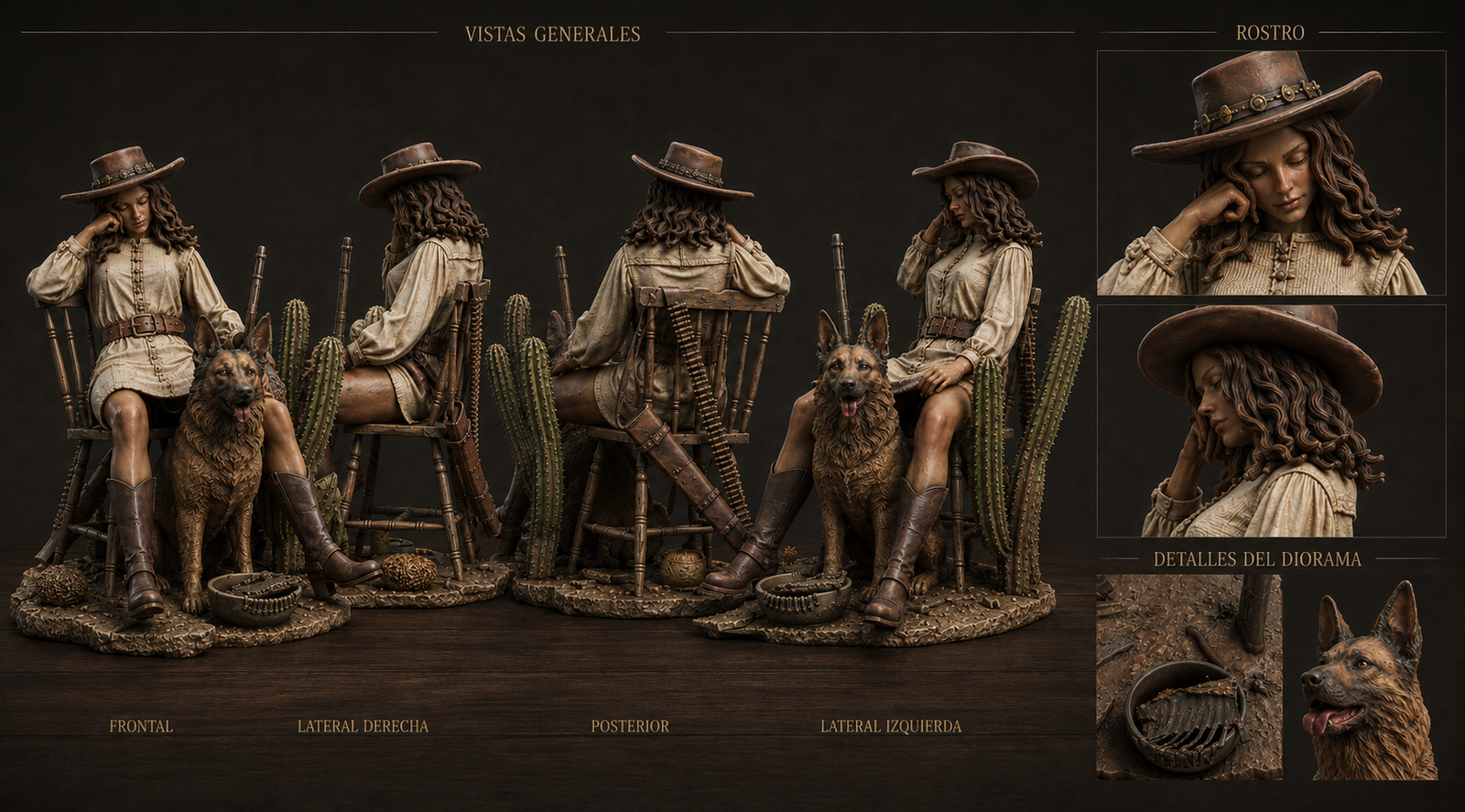 Sheriff Abigail Night Watch — miniatura pintada western 32mm