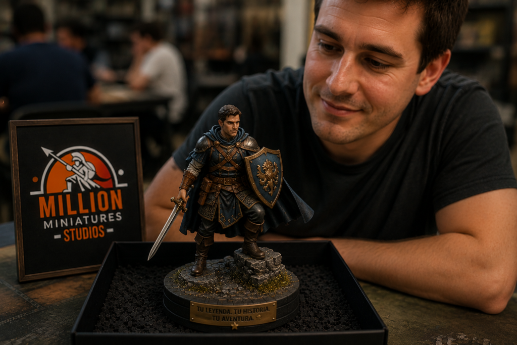 Mini yo 3D estilo héroe de juego de mesa — figura personalizada — Million Miniatures Studios