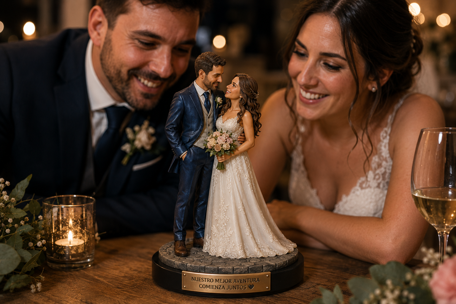 Regalo original de boda — figuras personalizadas de los novios en 3D — Million Miniatures Studios