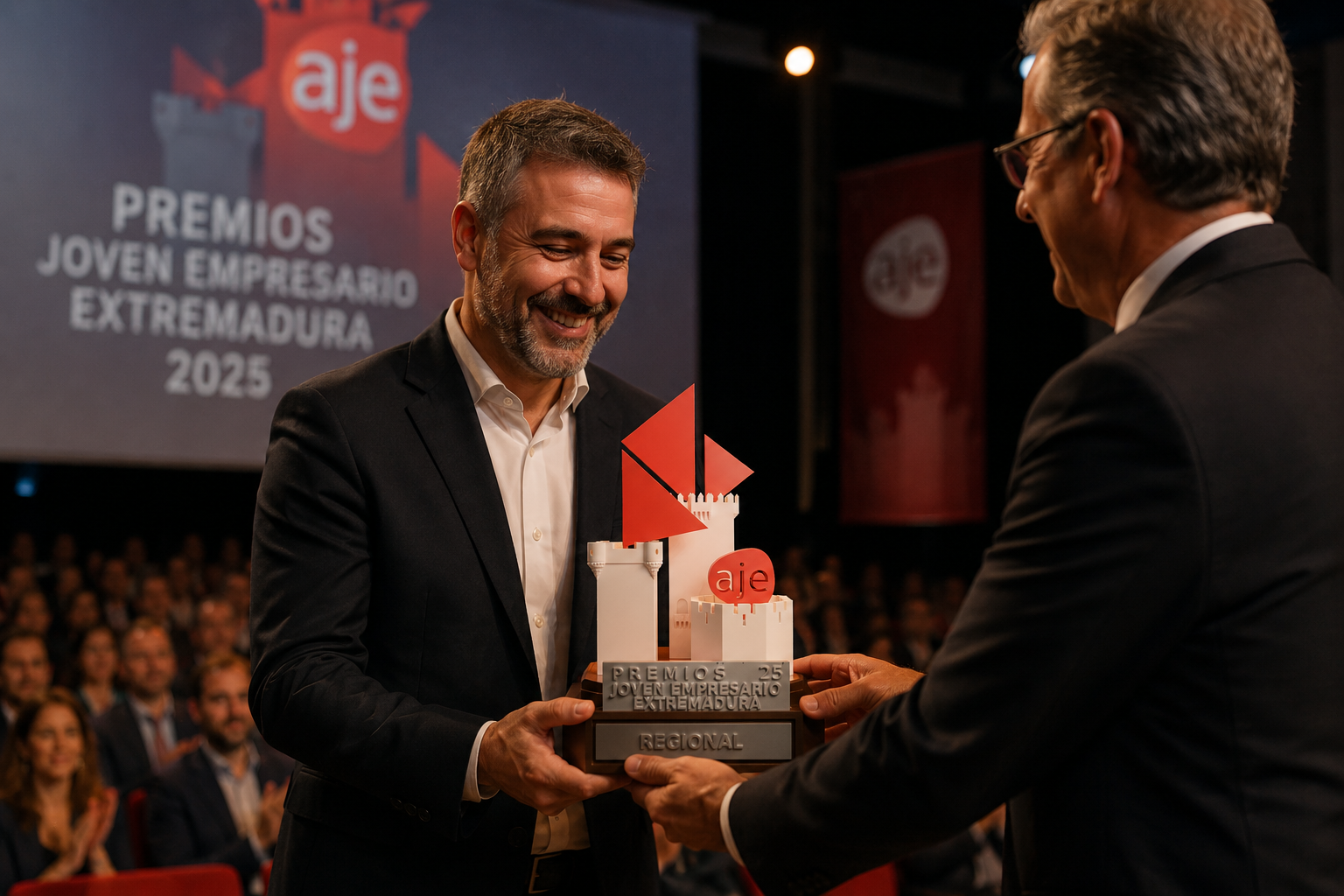 Trofeo personalizado empresarial — figura corporativa en 3D — Million Miniatures Studios