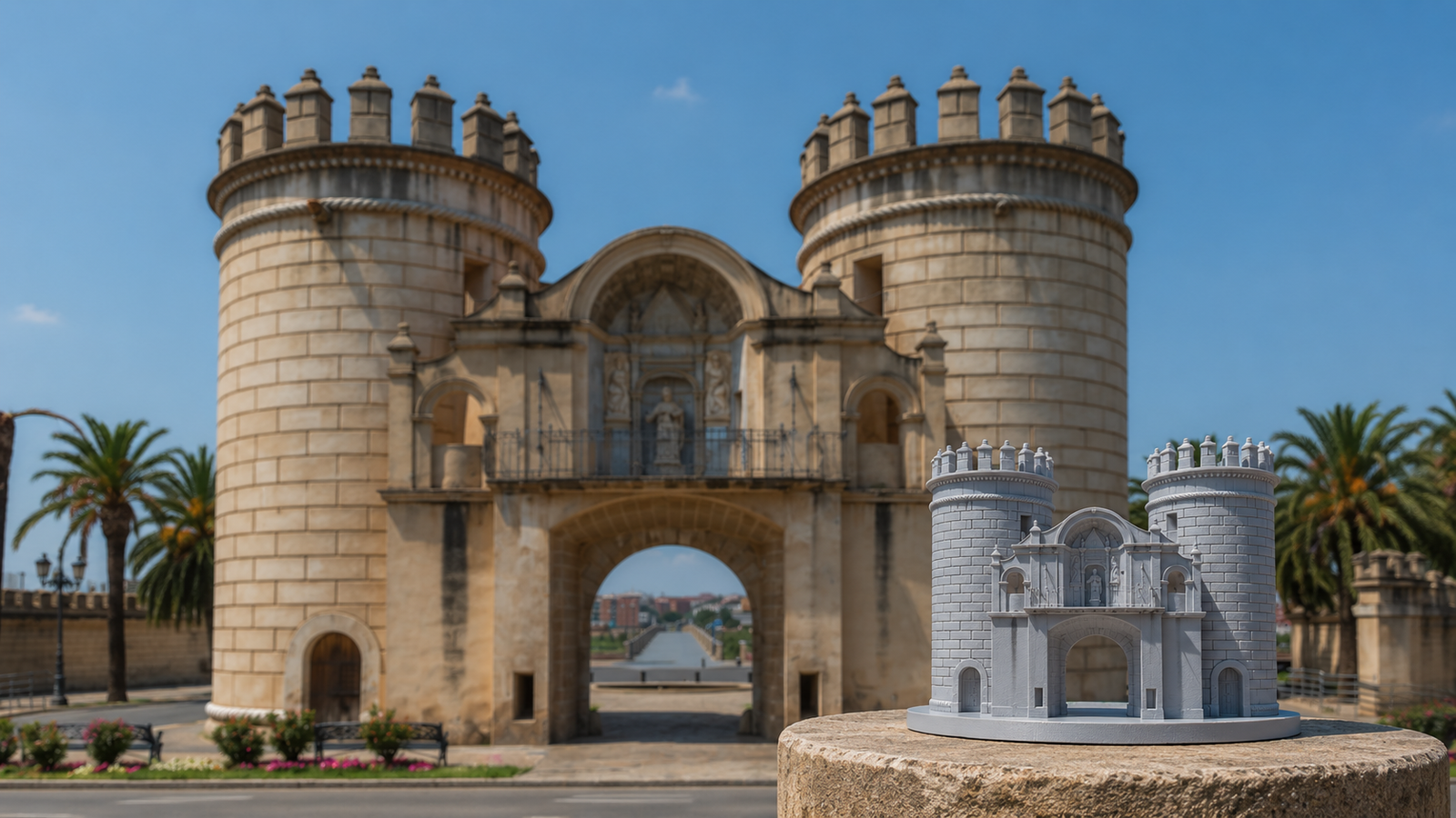 Fotogrametría arquitectónica Puerta de Palmas Badajoz — Million Miniatures Studios