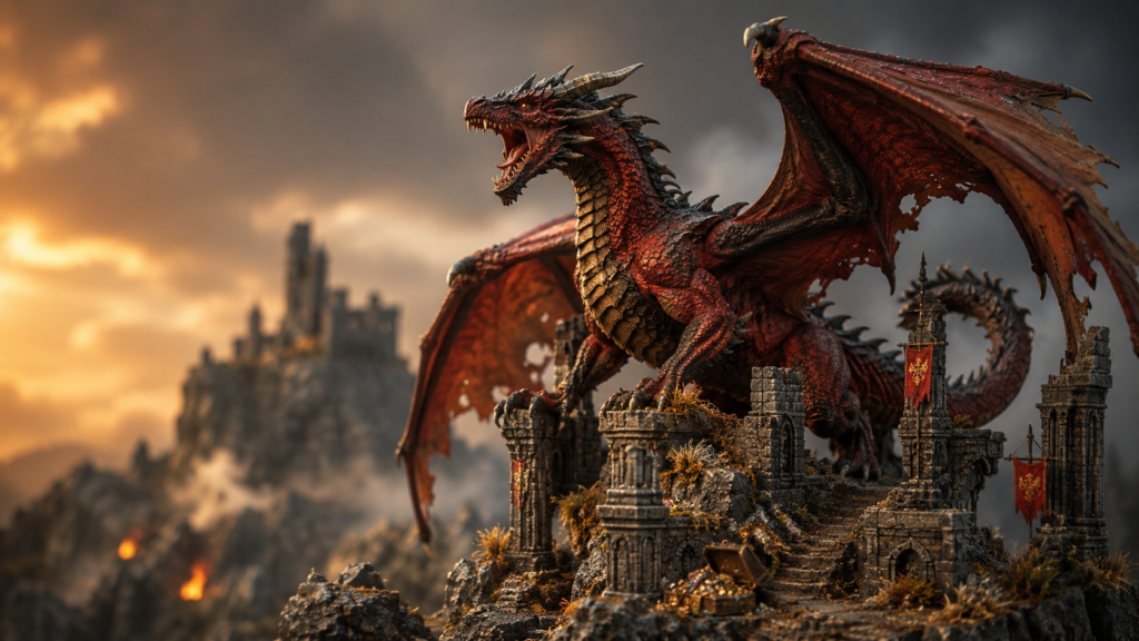 Dragones STL, miniaturas de dragones, Dragones antiguos STL, dragones fantásticos — Million Miniatures Studios