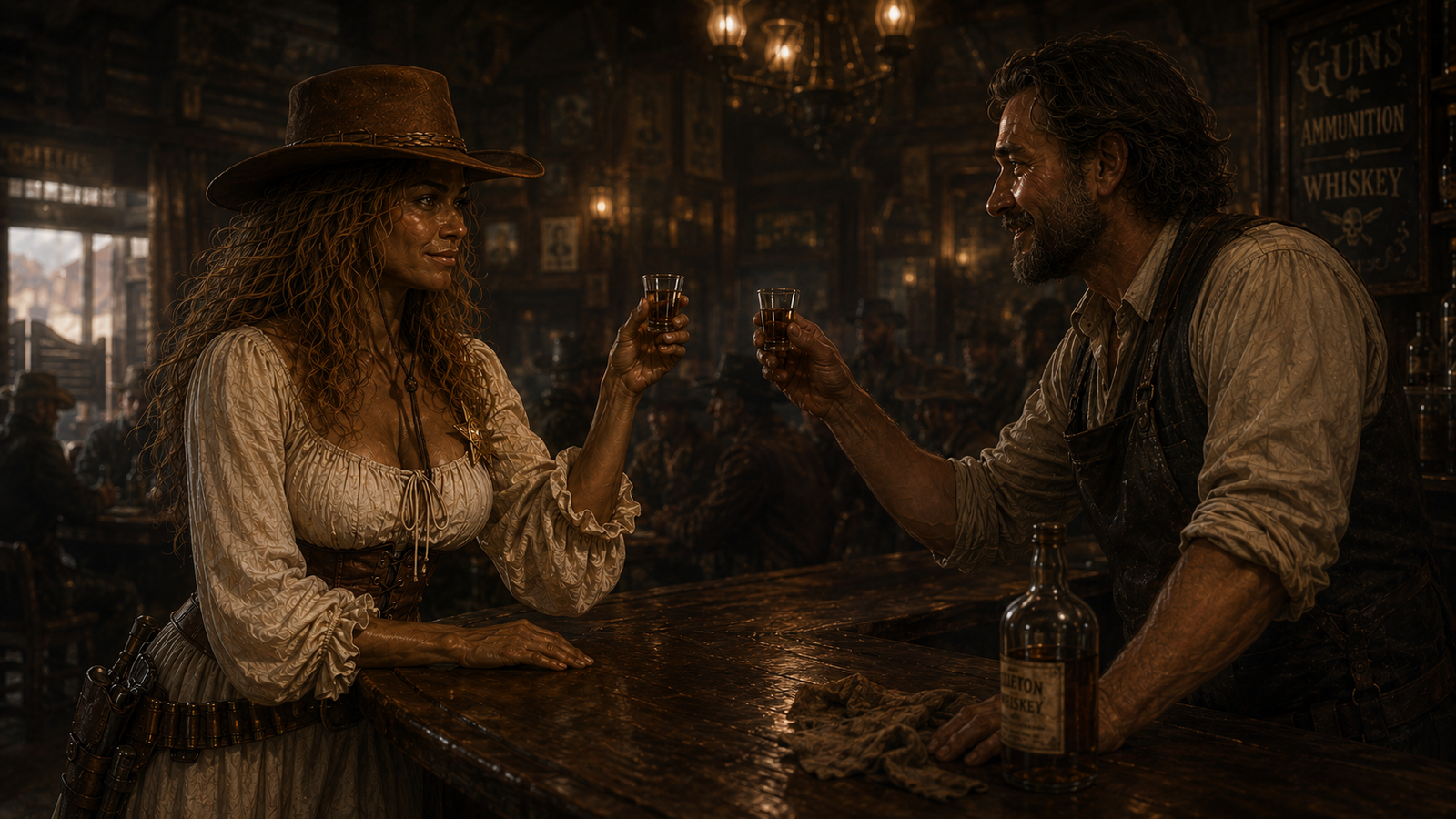 El enfrentamiento en la puerta del saloon — Sheriff Abigail: La Cantina